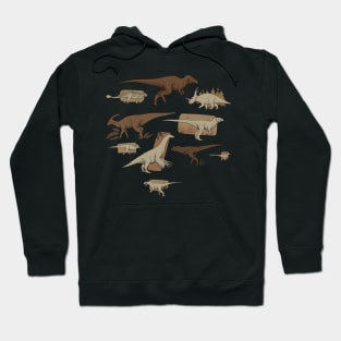 Sepia dinosaur pattern Hoodie